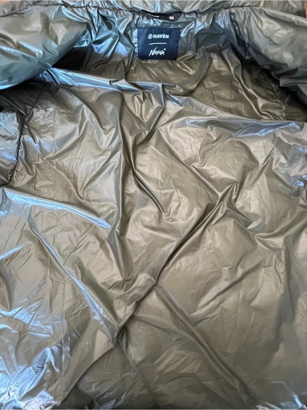 HAVEN X NANGA SKYLINE JACKET - NYLON RIPSTOP GOOSE DOWN OLIVE M
